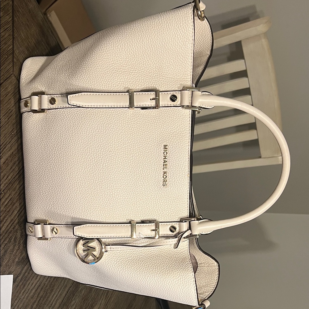 Michael Kors Cream Leather Tote with Gold Accents . Brand NEW! Never used